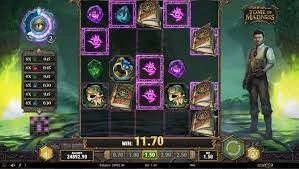 Game grid of the Rich Wilde and the Tome of Madness slot